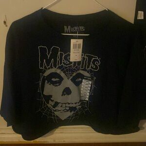 Black misfits crop top size xl